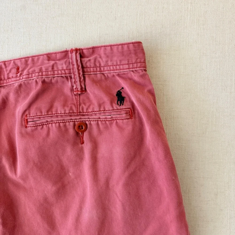 Polo Ralph Lauren Chino Shorts Mens 36 Red Relaxed Fit Cotton Casual Preppy